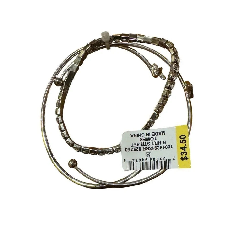 INC International Concepts Silver Tone Bangle Bracelet Set